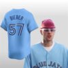 2025 Blue Jays Justin Bieber Shane Bieber 57 Jersey 1 2025 Blue Jays Justin Bieber Shane Bieber 57 Jersey