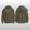 2025 KC Chiefs Military Salute To Service Olive Hoodie