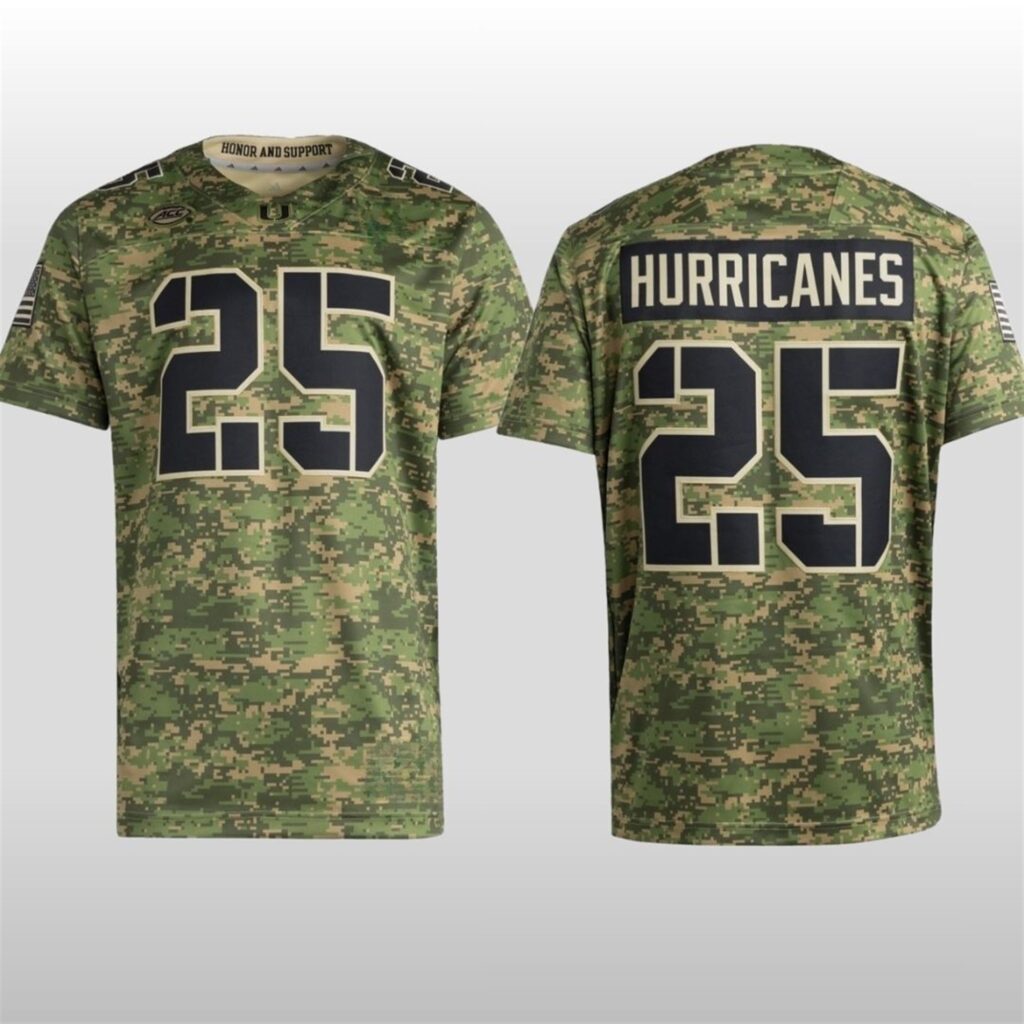 2025 Miami Hurricanes Military Camo Jersey 2 2025 Miami Hurricanes Military Camo Jersey