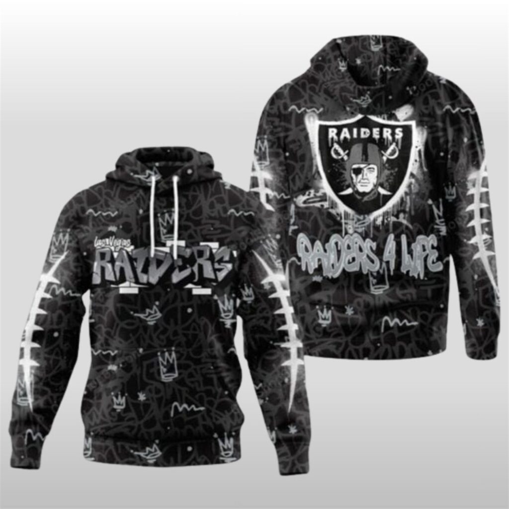 2025 Raiders Graffiti 4 Life Hoodie 9 2025 Raiders Graffiti 4 Life Hoodie