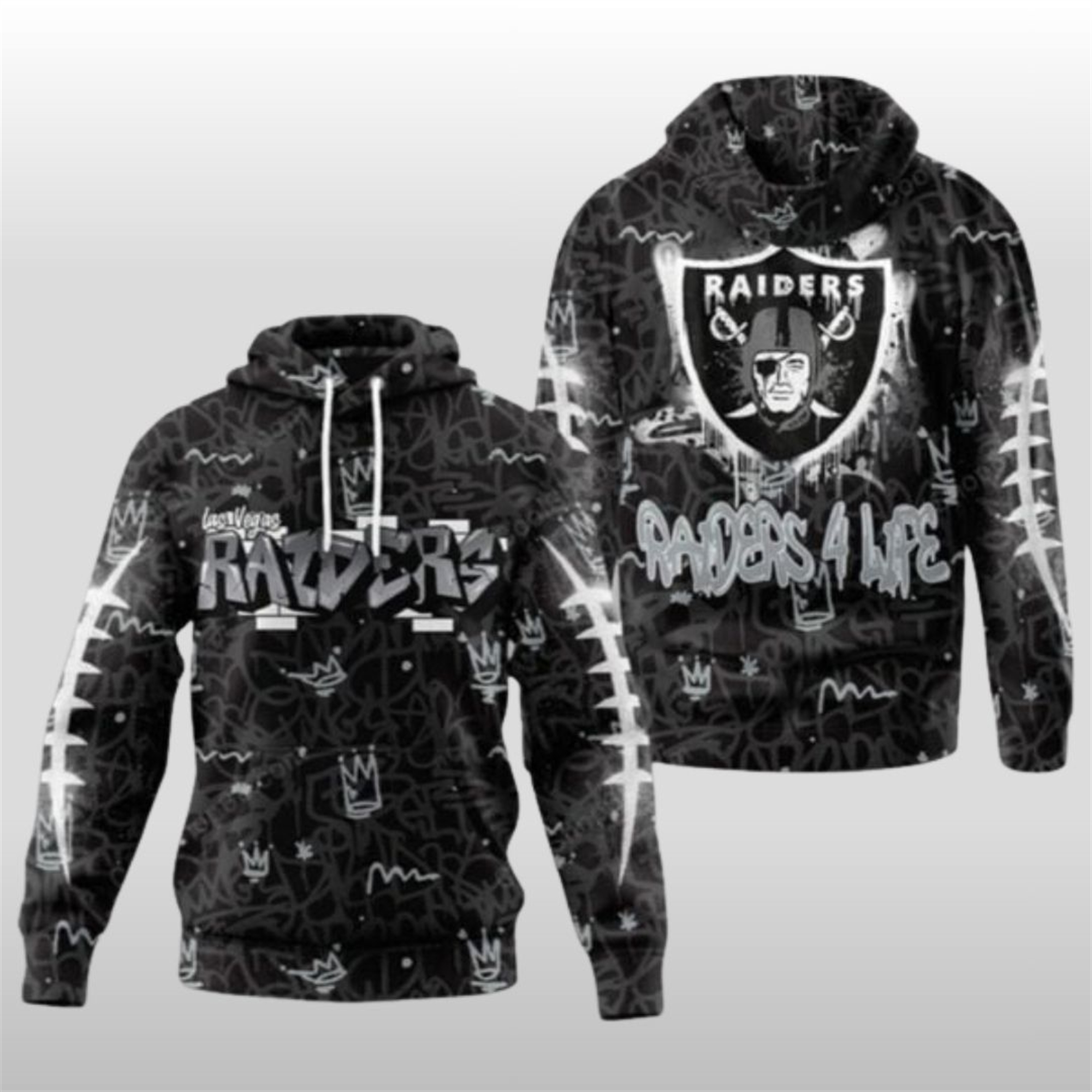 2025-Raiders-Graffiti-4-Life-Hoodie 2025 Raiders Graffiti 4 Life Hoodie