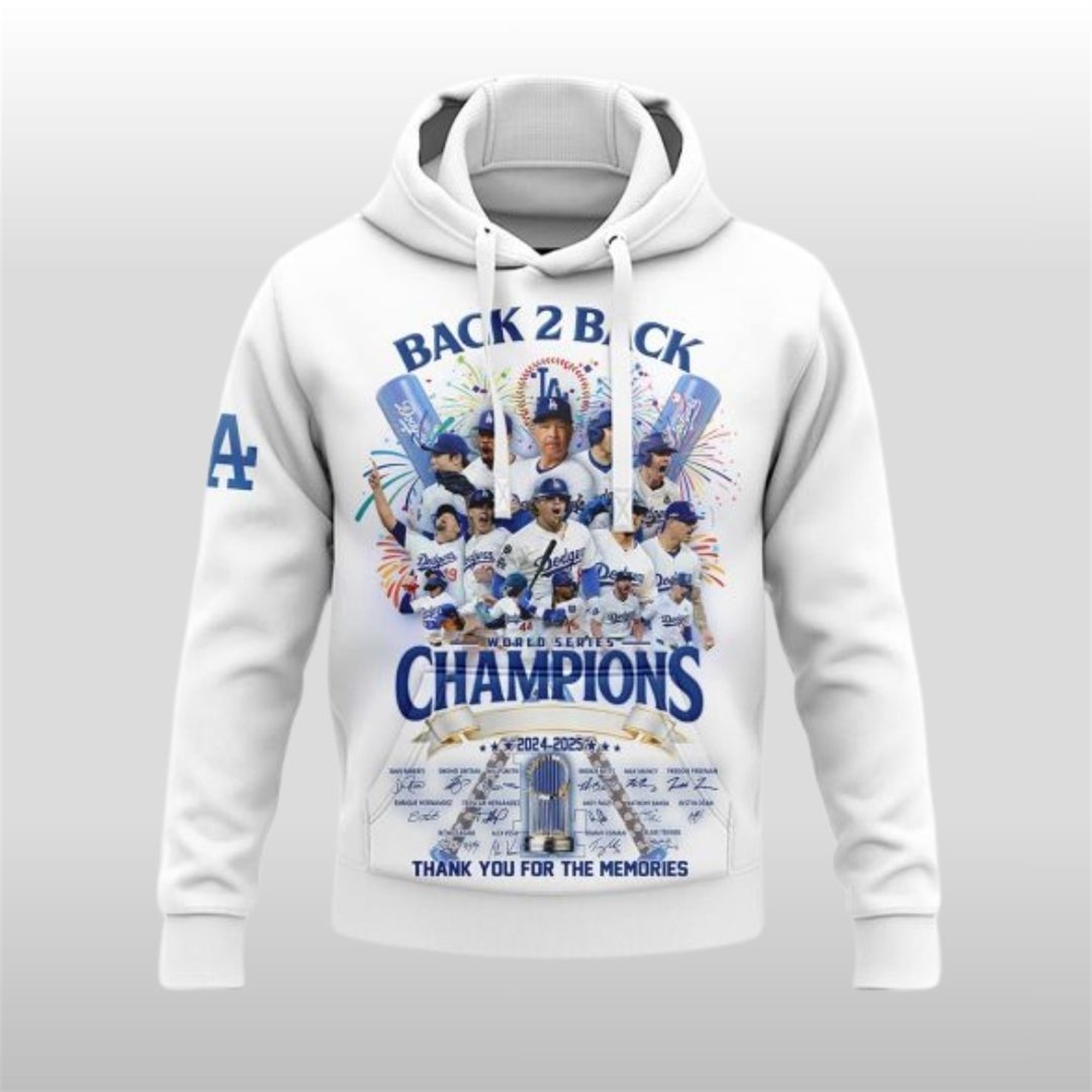 Dodgers-World-Series-Champions-2025-Thank-You-For-The-Memories-Hoodie 2025 LA Dodgers World Series Champions Thank You For The Memories Hoodie