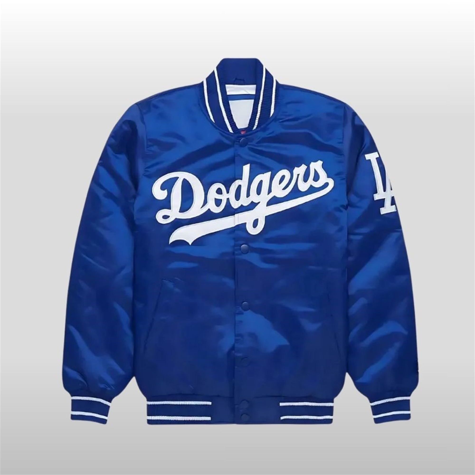 LA-Dodgers-Satin-Blue-Varsity-Jacket LA Dodgers Satin Blue Varsity Jacket