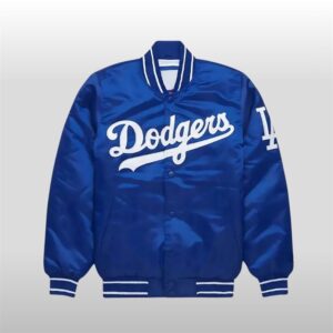 LA Dodgers Satin Blue Varsity Jacket