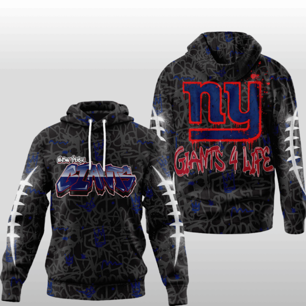 New York Giants Graffiti My Team 4 Life Hoodie 1 New York Giants Graffiti My Team 4 Life Hoodie