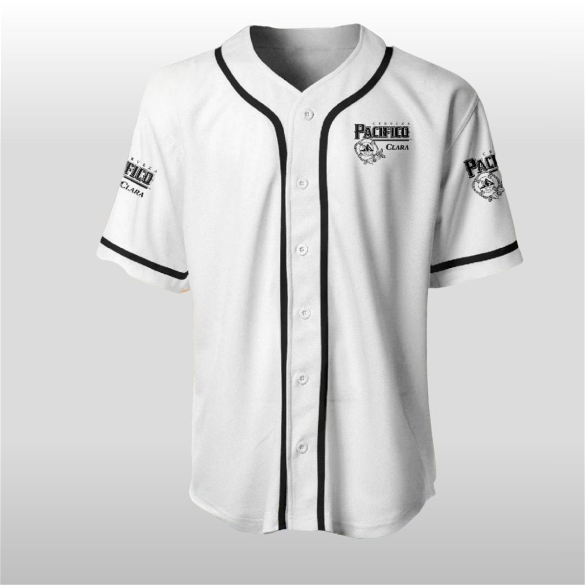 Pacifico-Black-Logo-Baseball-Jersey Pacifico Black Logo Baseball Jersey
