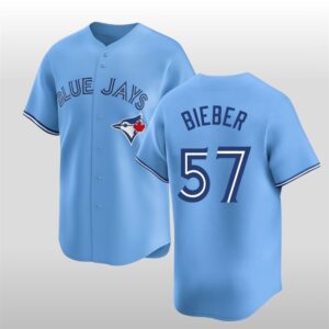 2025 Blue Jays Justin Bieber Shane Bieber 57 Jersey