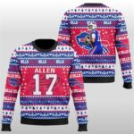 2025 Christmas Buffalo Bills Josh Allen 17 Ugly Sweater