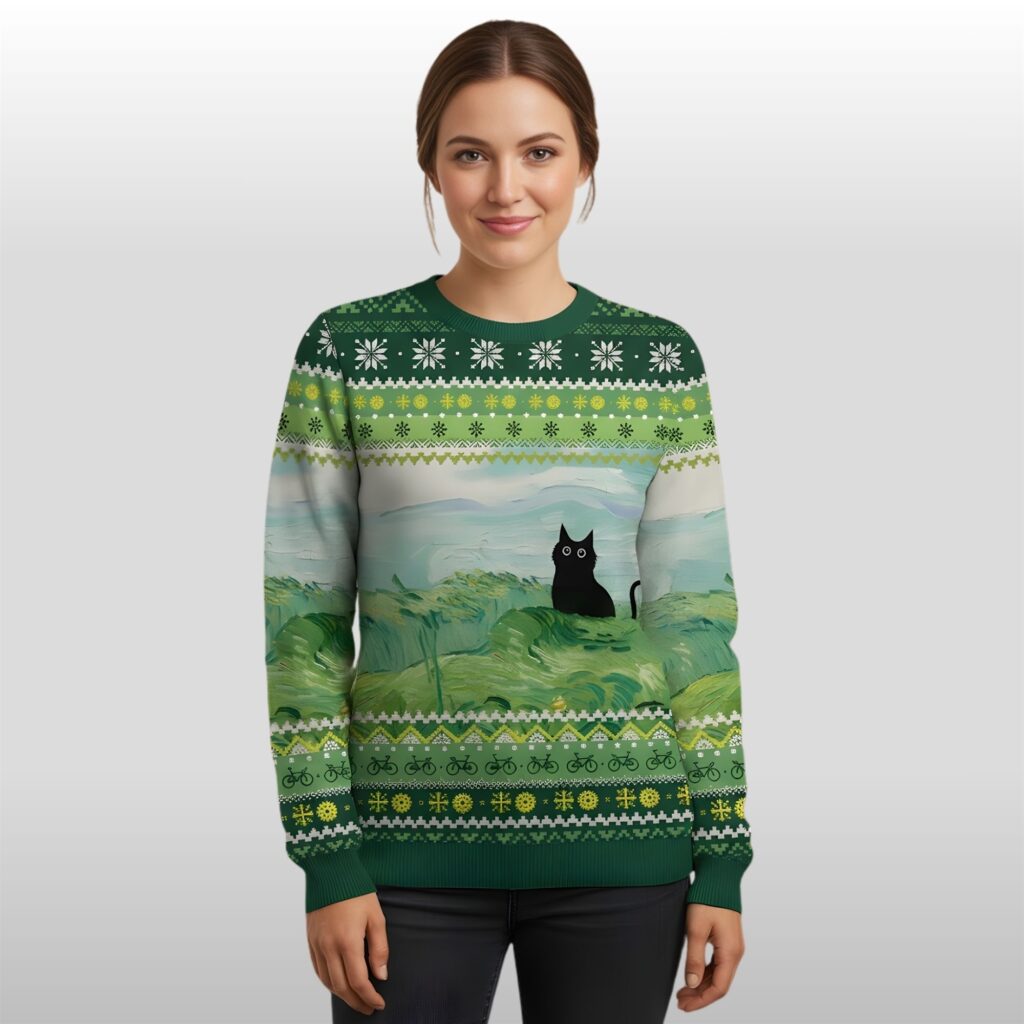 2025 Christmas Cat On The Grass Ugly Sweater 4 2025 Christmas Cat On The Grass Ugly Sweater