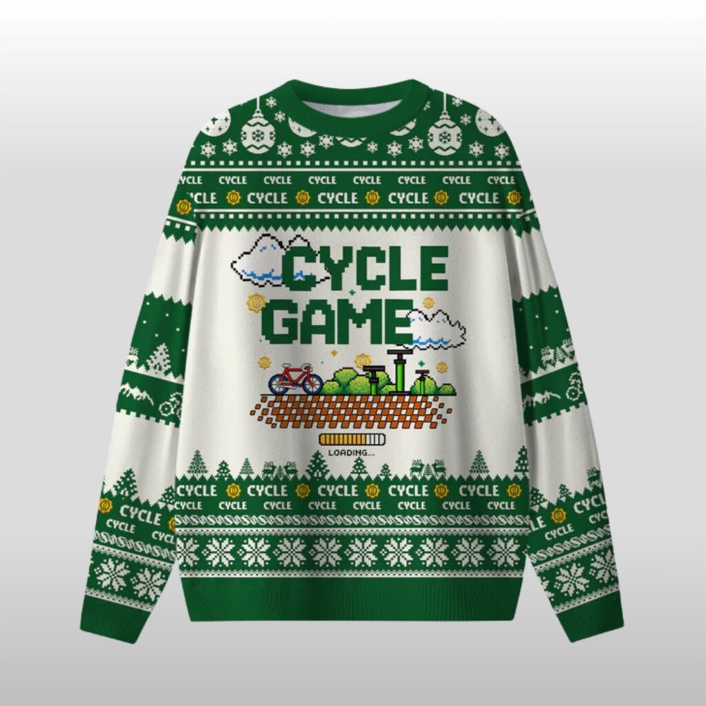 2025 Christmas Cycle Game Ugly Sweater