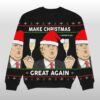 2025 Christmas Donald Drunk Make Christmas Great Again Ugly Sweater