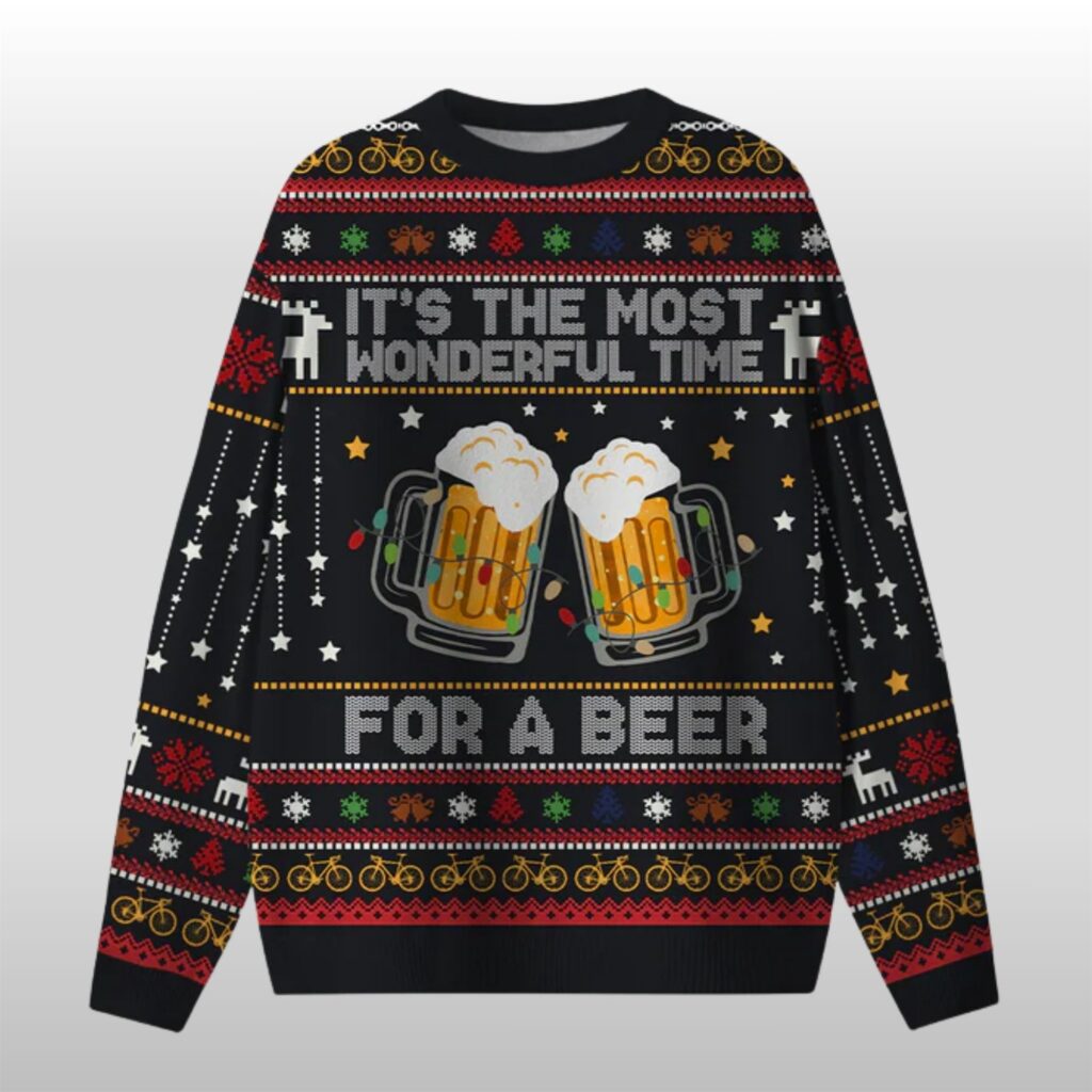 2025 Christmas Its The Most Wonderful Time For A Beer Ugly Sweater
