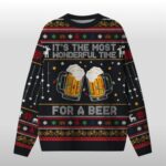 2025 Christmas It's The Most Wonderful Time For A Beer Ugly Sweater