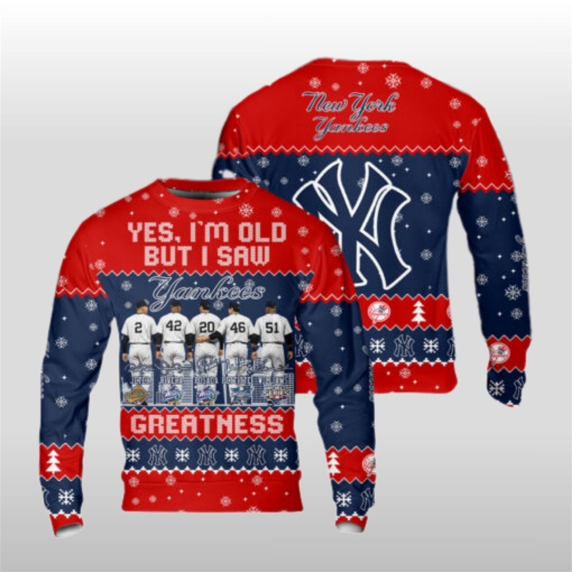 2025-Christmas-Yes-I-Am-Old-But-I-New-York-Yankees-Greatness-Ugly-Sweater 2025 Christmas Yes I Am Old But I New York Yankees Greatness Ugly Sweater