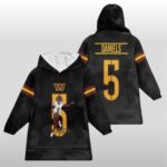2025 Jayden Daniels 5 Commanders Blanket Hoodie