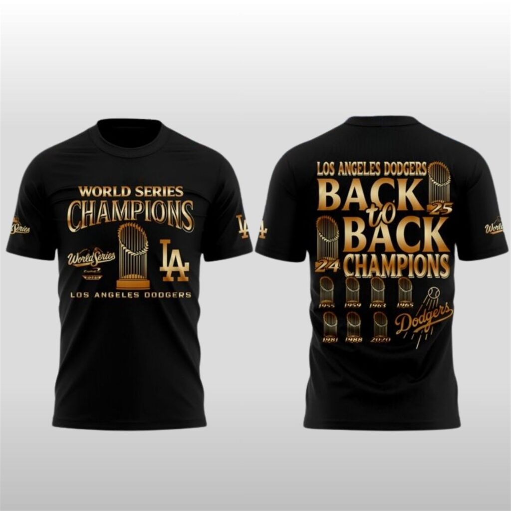 2025 World Series Dodgers Win Back To Back Championships Shirt