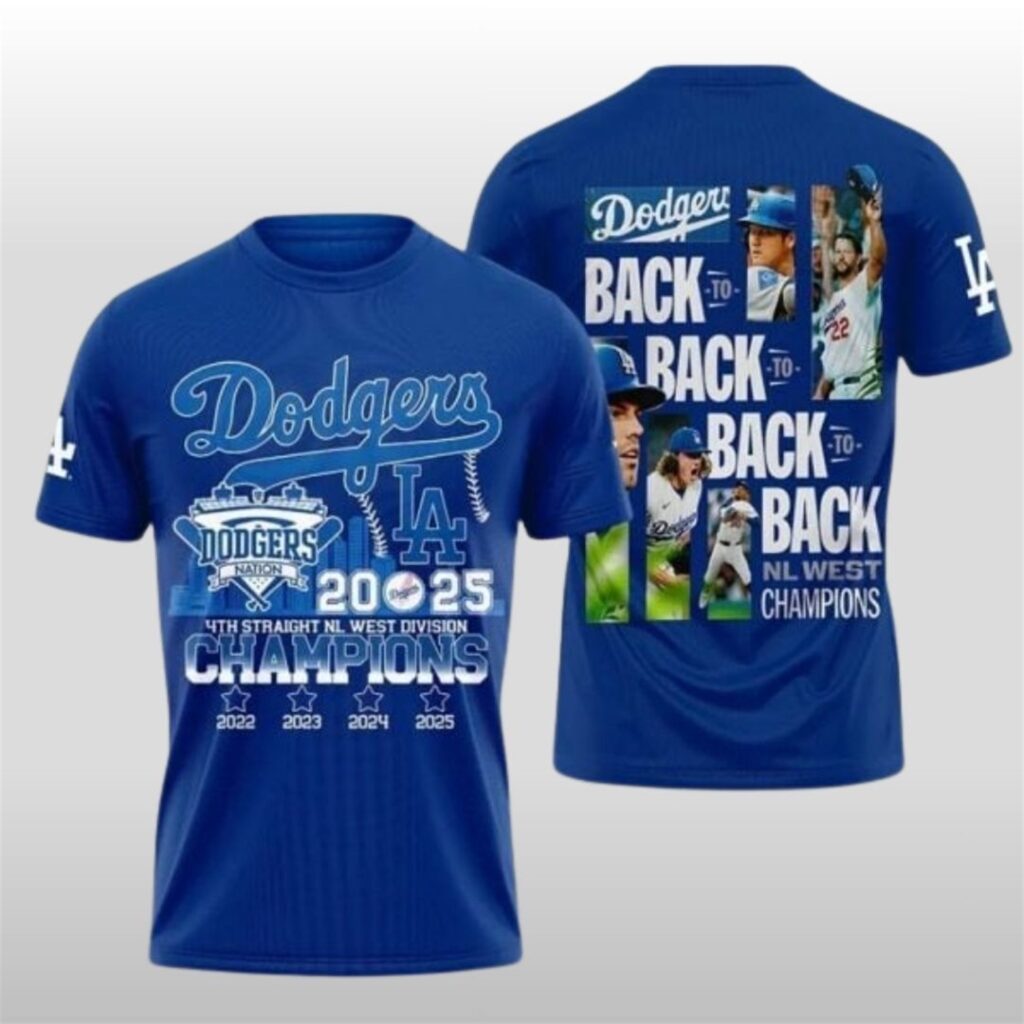 Dodgers 2025 4Th Straight NL West Division Champions Shirt