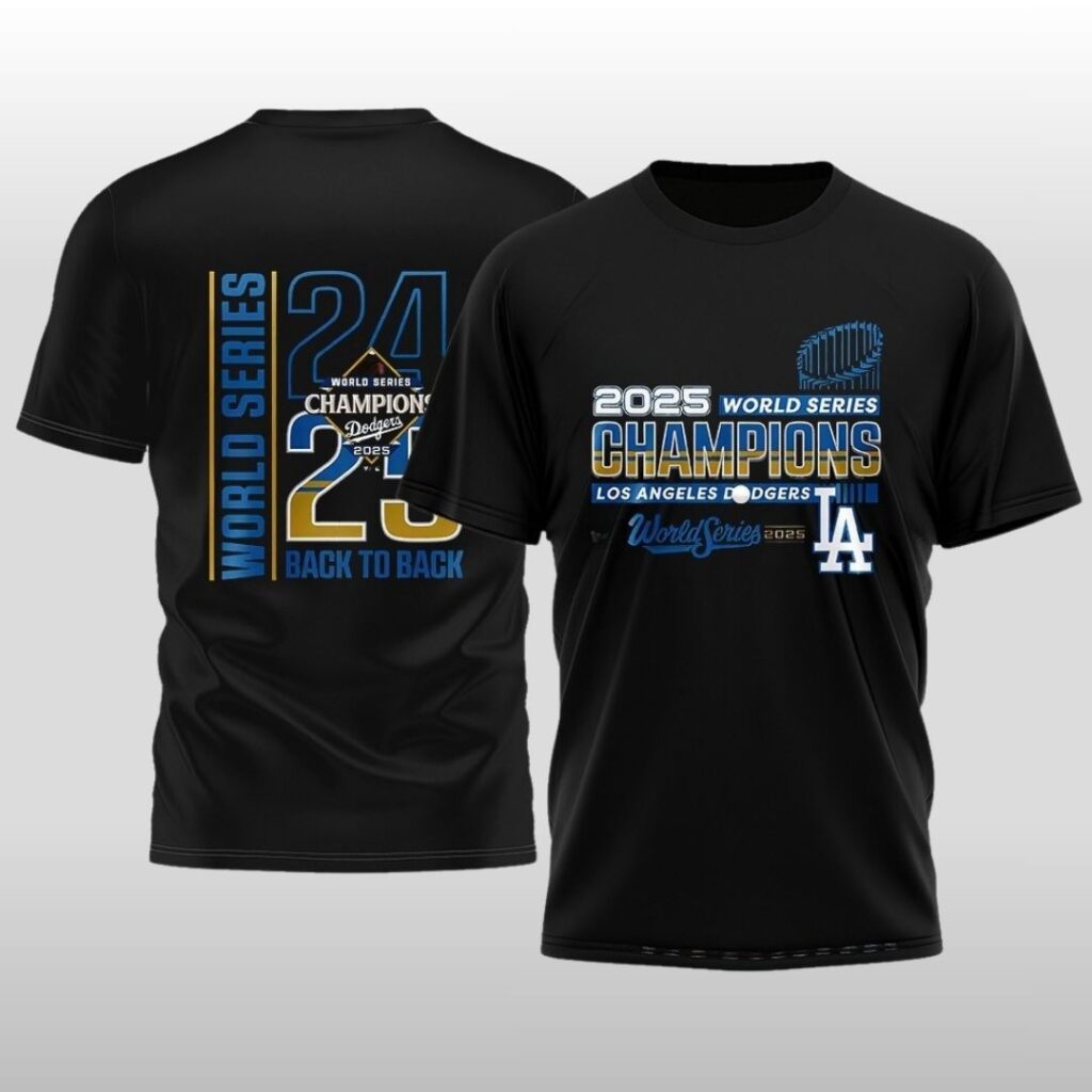 Dodgers 2025 Back To Back World Series Champions Baseball Shirt