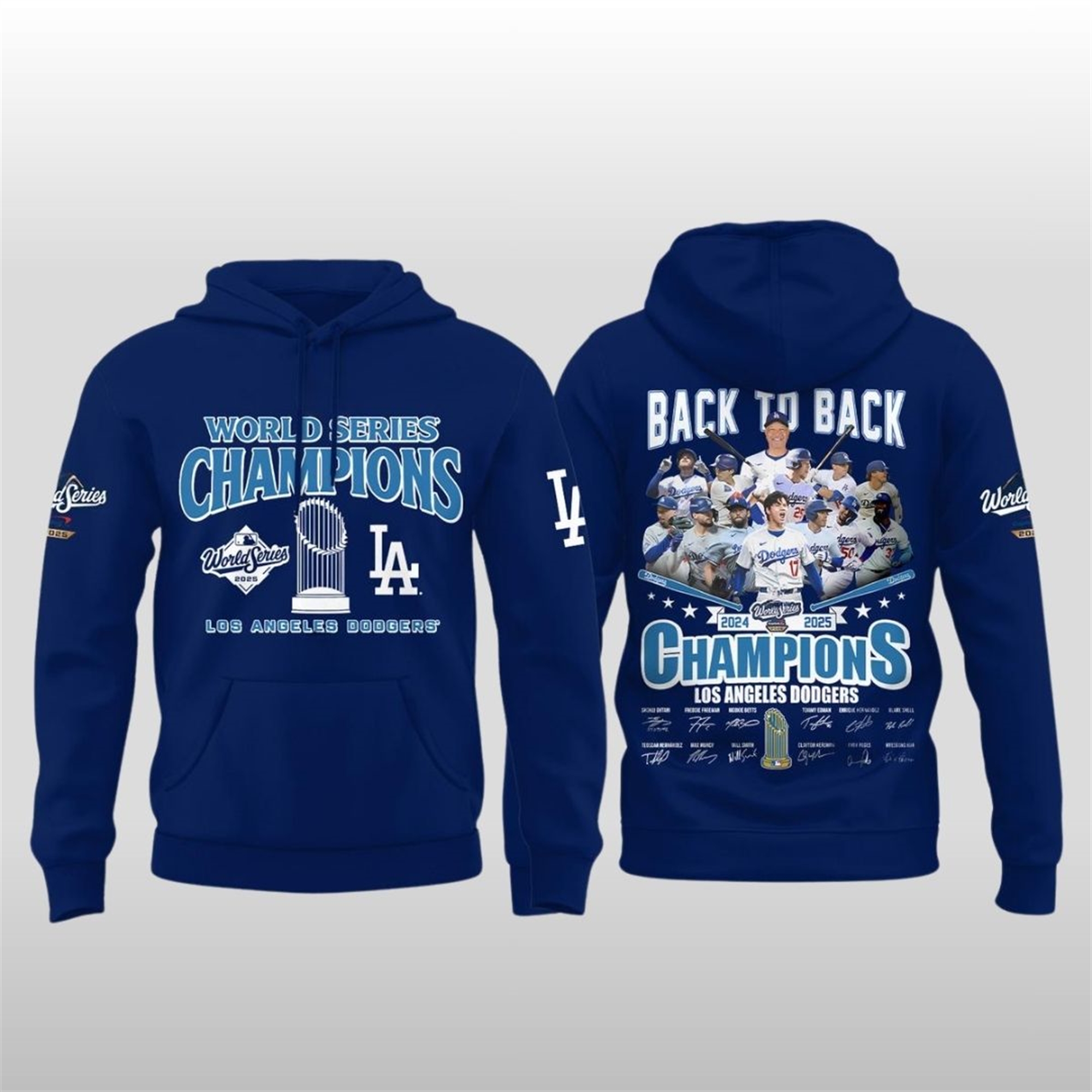 Dodgers-2025-World-Series-Back-To-Back-Champions-Signatures-Hoodie Dodgers 2025 World Series Back To Back Champions Signatures Hoodie