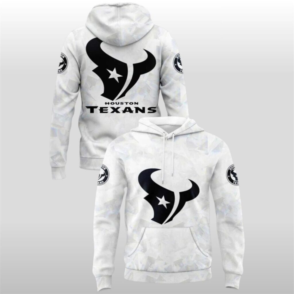 Houston Texans 2025-2026 Icy White Hoodie 3 Houston Texans 2025-2026 Icy White Hoodie