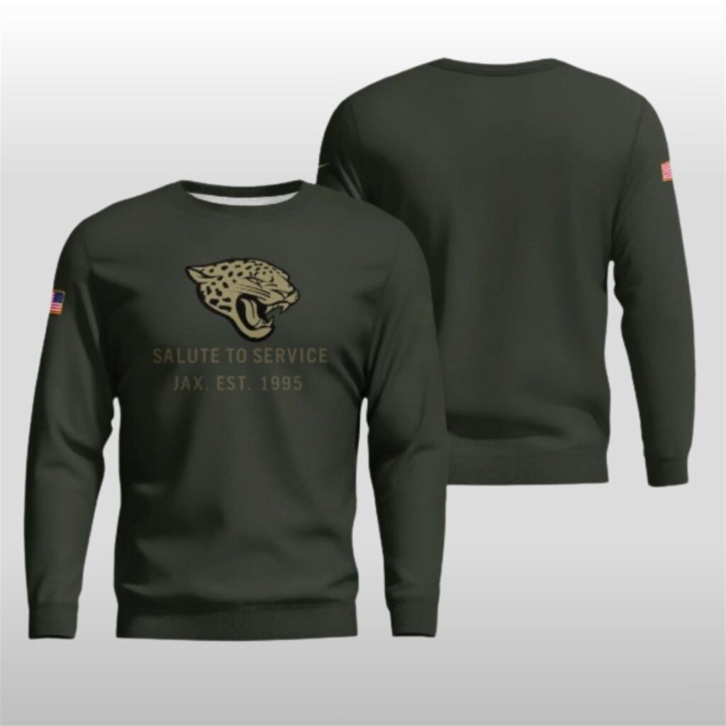Jacksonville Jaguars Forest Green 2025 Salute to Service Sweatshirt