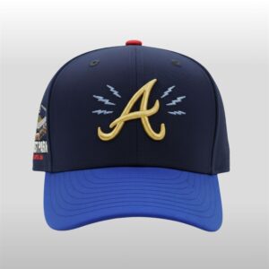 2025 Braves Bolts and Thunder Truist Park Nightshade Golden Metallic Hat