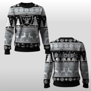 2025 Christmas Raiders Reindeer Football Ugly Sweater