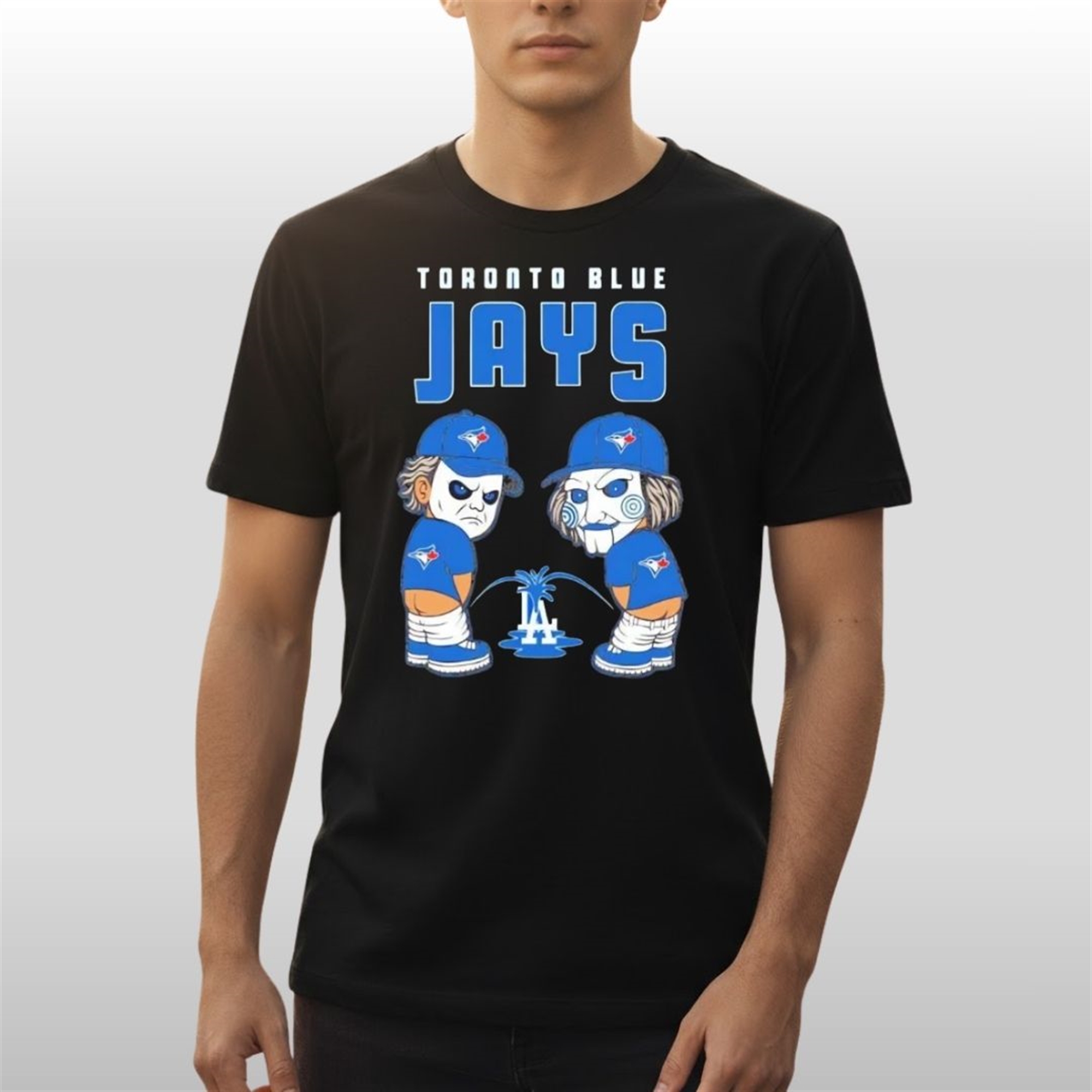 Blue-Jays-Peeing-LA-Dodgers-2025-World-Series-Shirt Blue Jays Peeing LA Dodgers 2025 World Series Shirt