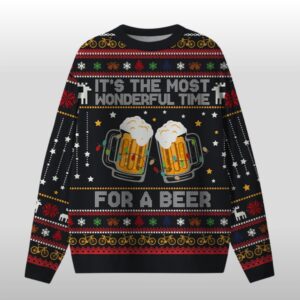 2025 Christmas It's The Most Wonderful Time For A Beer Ugly Sweater