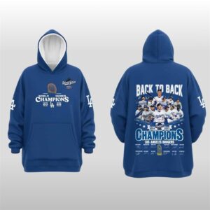 Dodgers Back To Back World Series Champions 2025 Blanket Hoodie