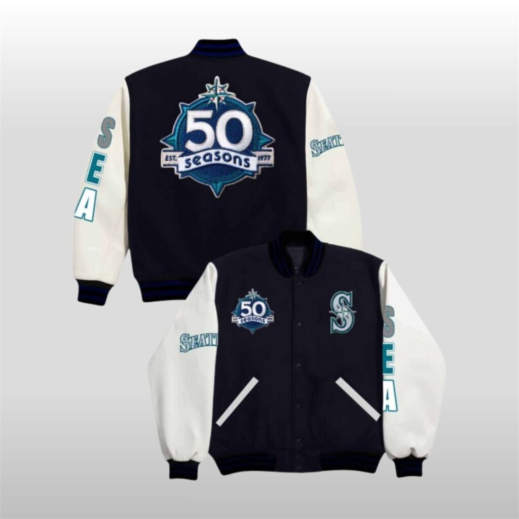 Seattle Mariners 50 Seasons Bomber Jacket 2026 8 Seattle Mariners 50 Seasons Bomber Jacket 2026