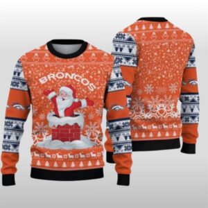 2025 Christmas Broncos Santa Ugly Sweater