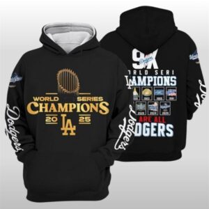 2025 Dodgers 9X World Series Champions We Are All Dodgers Hoodie