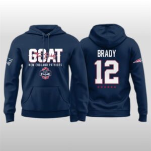 New England Patriots Tom Brady Goat 2025 Hall Of Fame Honor Hoodie