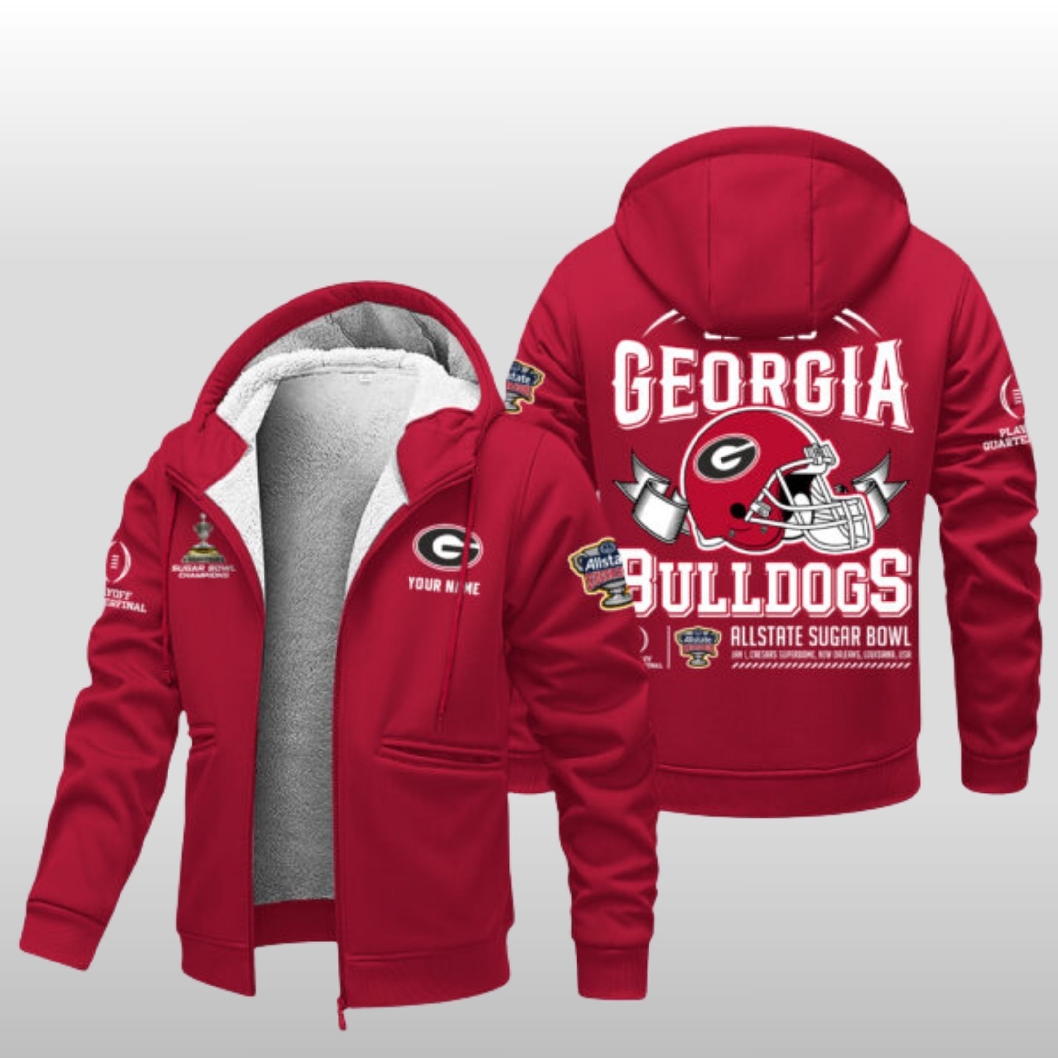 2025 2026 Georgia Bulldogs Allstate Sugar Bowl Fleece Jacket 1 2025 2026 Georgia Bulldogs Allstate Sugar Bowl Fleece Jacket