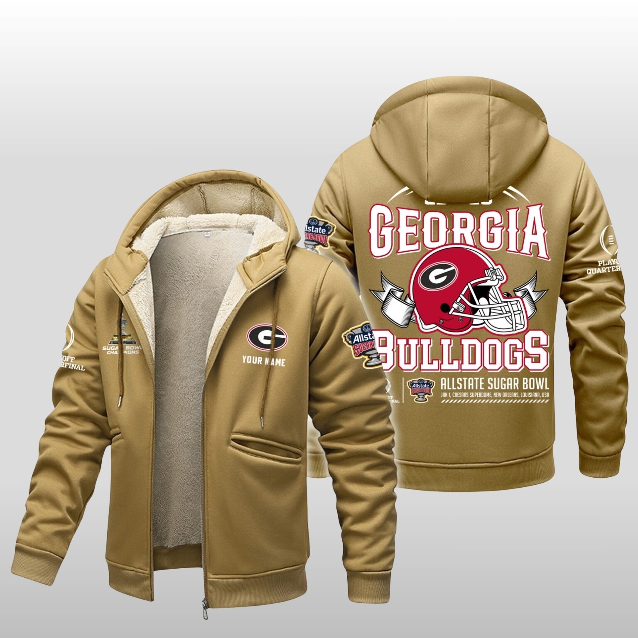 2025 2026 Georgia Bulldogs Allstate Sugar Bowl Fleece Jacket 2 2025 2026 Georgia Bulldogs Allstate Sugar Bowl Fleece Jacket - Image 2