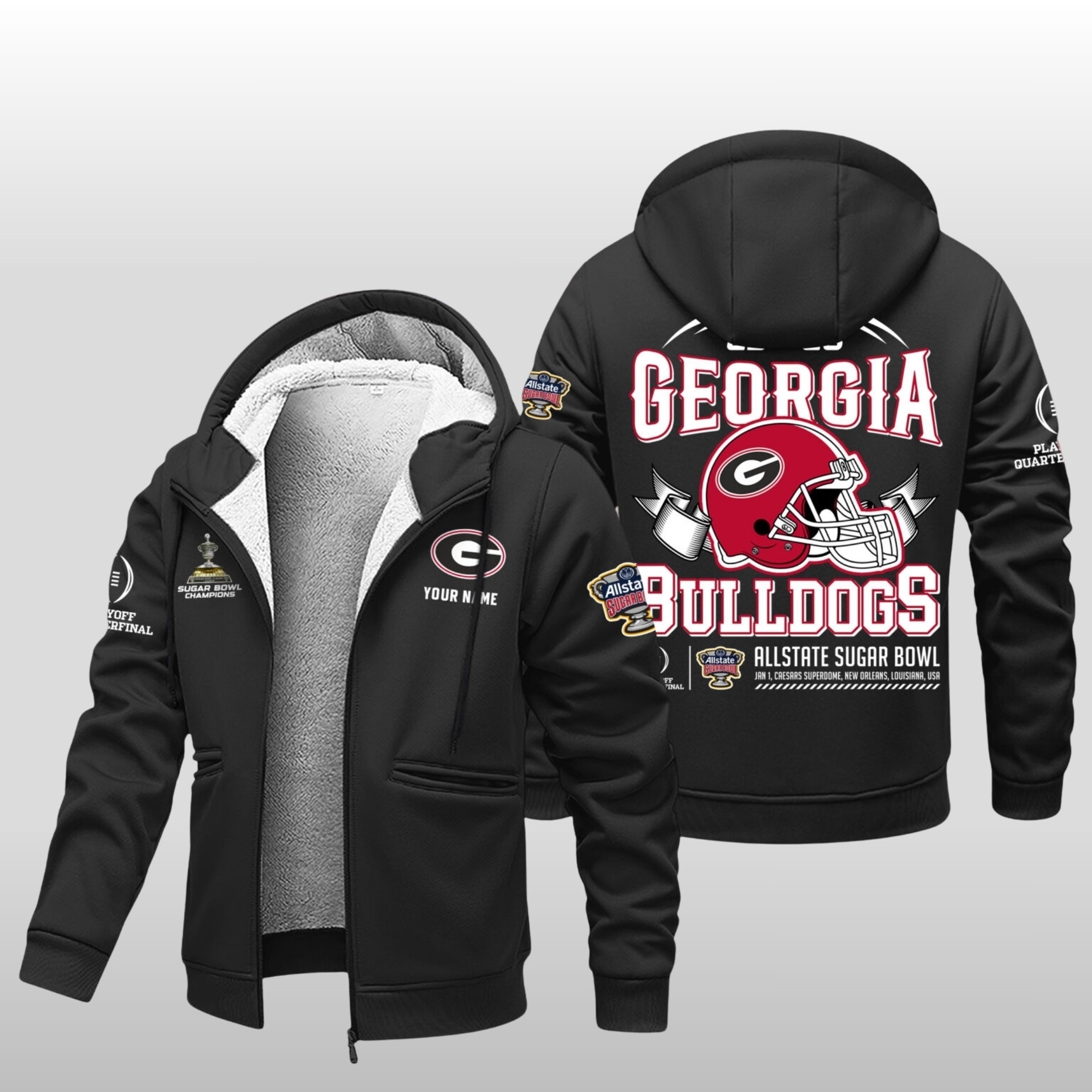 2025-2026-Georgia-Bulldogs-Allstate-Sugar-Bowl-Fleece-Jacket 2025 2026 Georgia Bulldogs Allstate Sugar Bowl Fleece Jacket