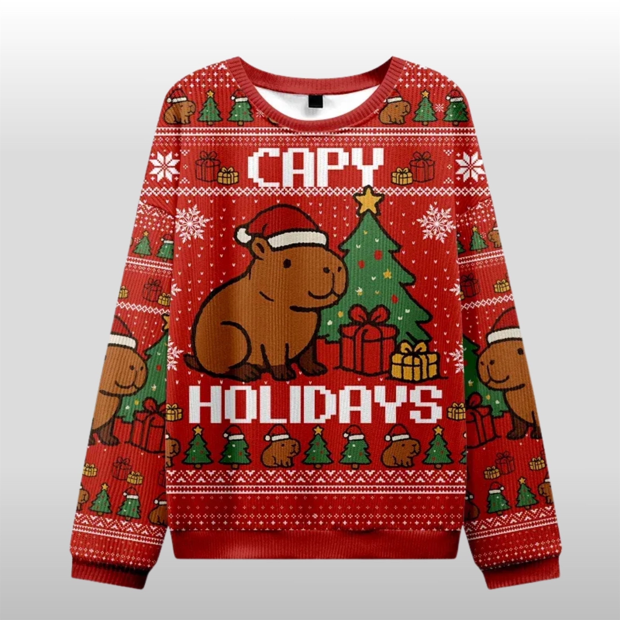 2025-Christmas-Capy-Holidays-Ugly-Sweater 2025 Christmas Capy Holidays Ugly Sweater