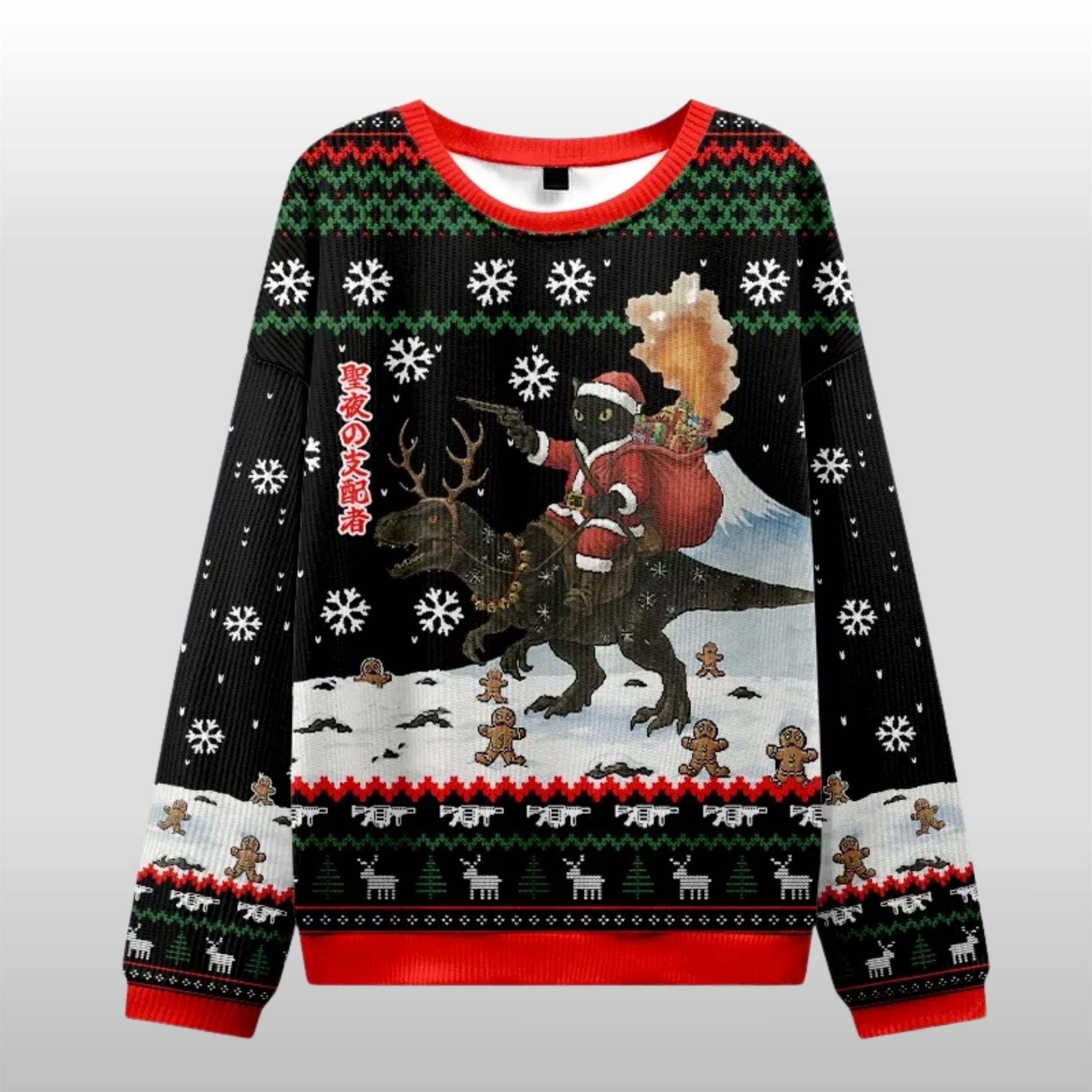 2025-Christmas-Cat-Riding-A-Dinosaur-Ugly-Sweater 2025 Christmas Cat Riding A Dinosaur Ugly Sweater