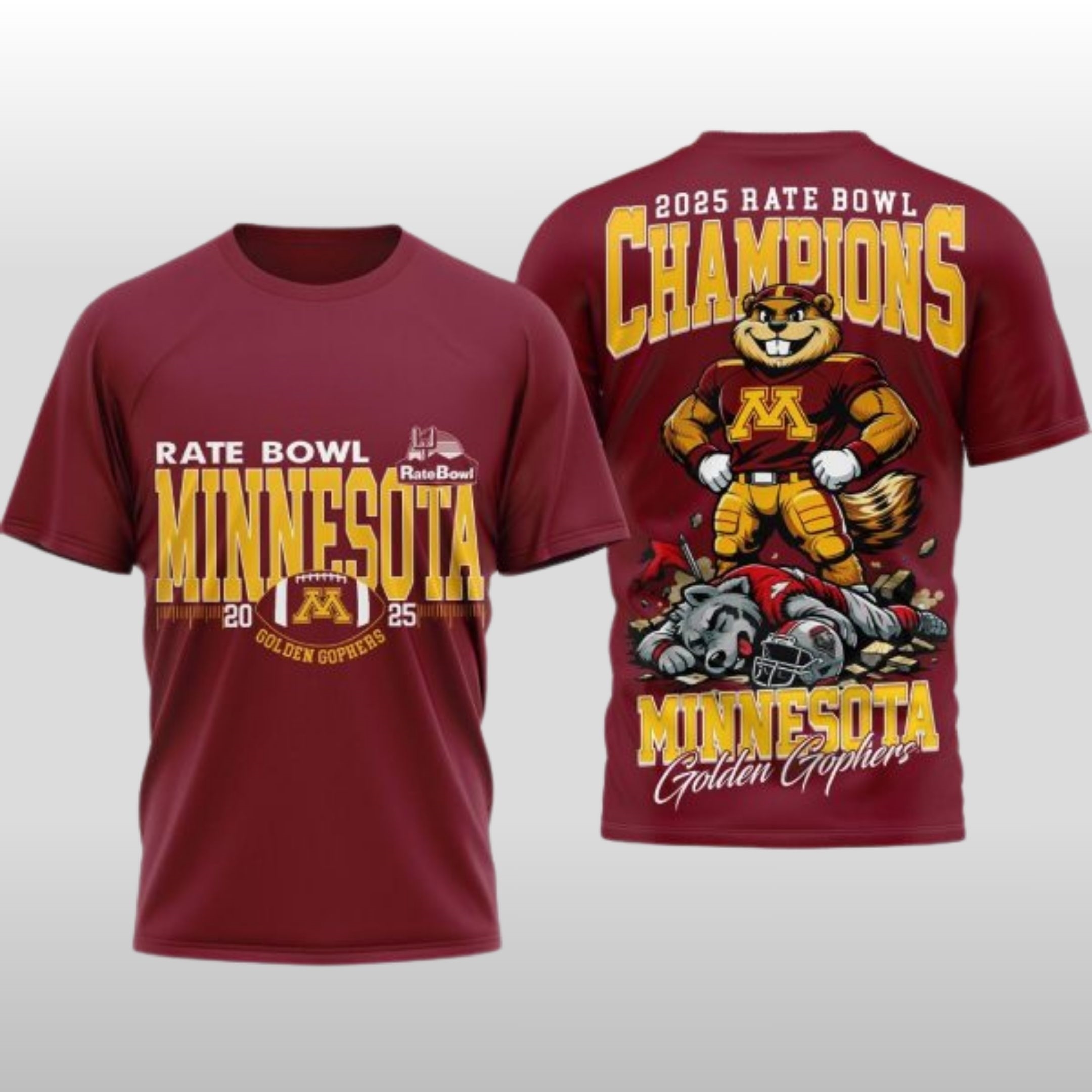 2025 Minnesota Golden Gophers NCAA Rate Bowl Champions Shirt 1 2025 Minnesota Golden Gophers NCAA Rate Bowl Champions Shirt