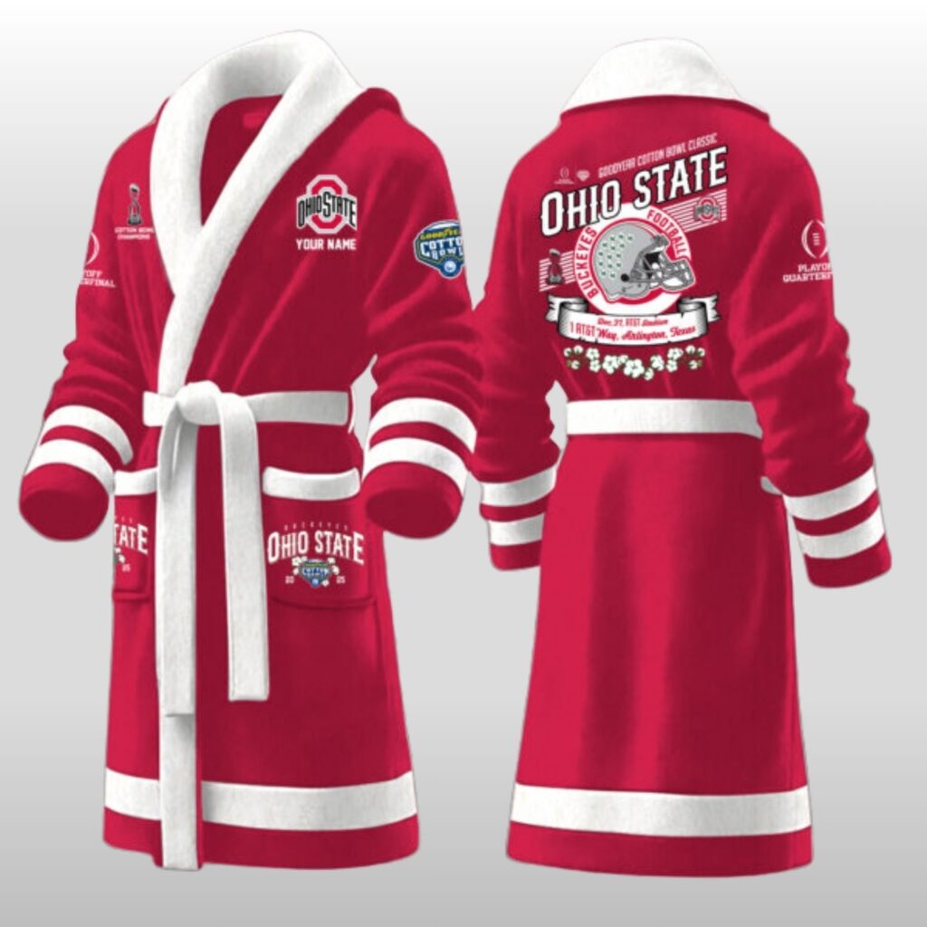 2025 Ohio State Goodyear Cotton Bowl Classic Fleece Bathrobe