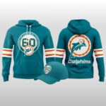 2026 Miami Dolphins 60th Anniversary Celebration Hoodie Cap