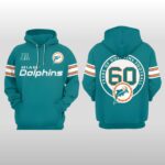 2026 Miami Dolphins 60th Anniversary Celebration Hoodie Shirt