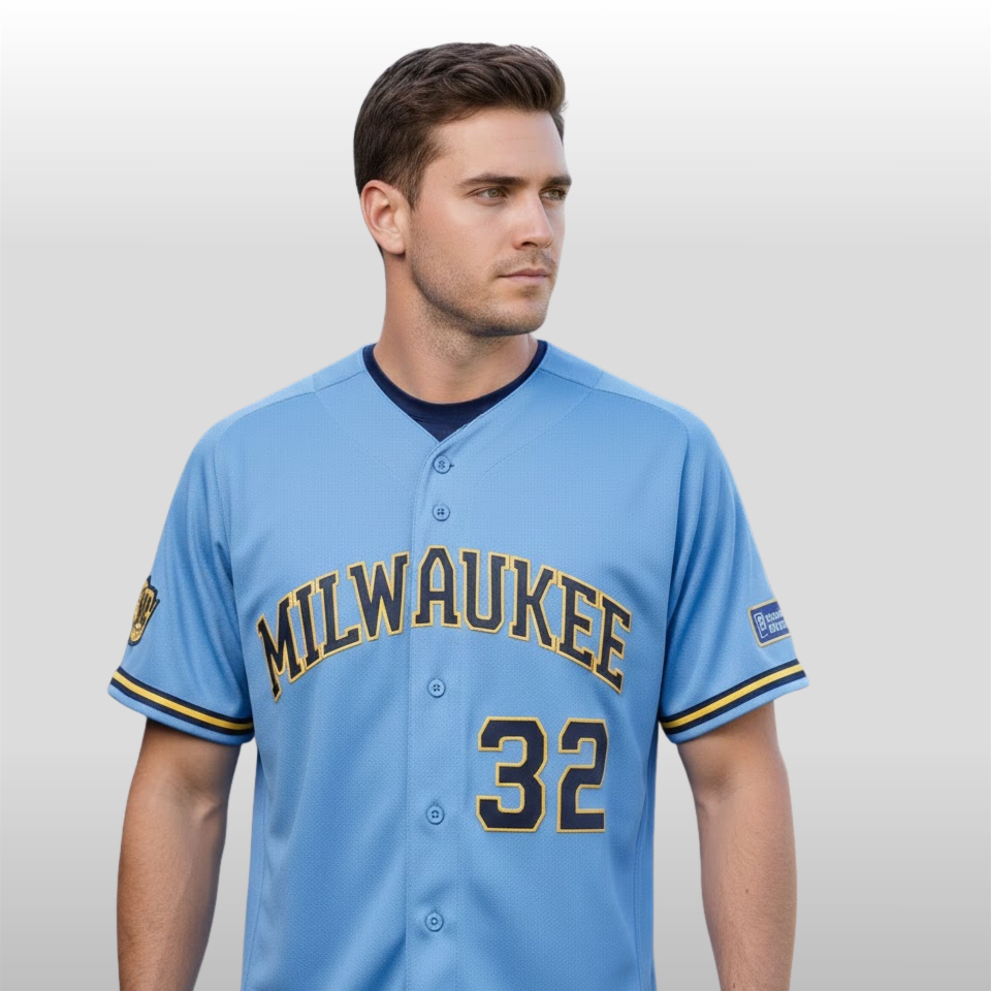 2026 Milwaukee Brewers Powder Blue Road Jersey (2) 2026 Milwaukee Brewers Powder Blue Road Jersey 2