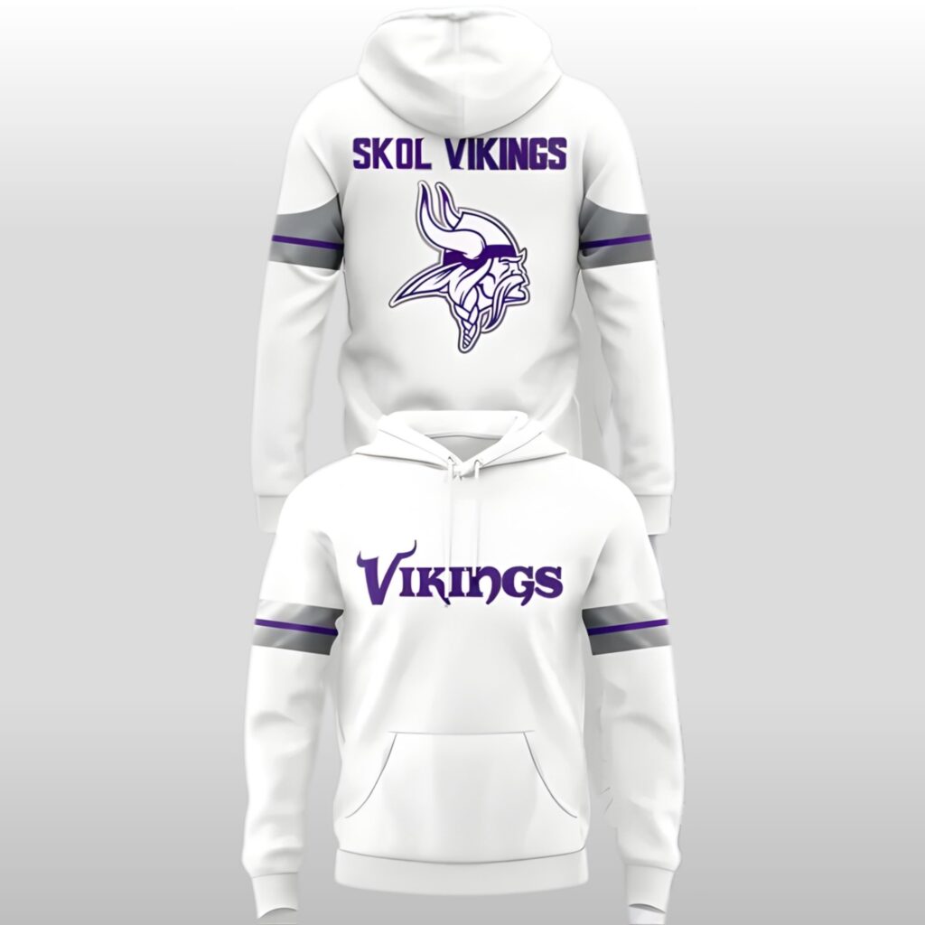 2026 Minnesota Vikings Skol Vikings Wear White Hoodie Shirt