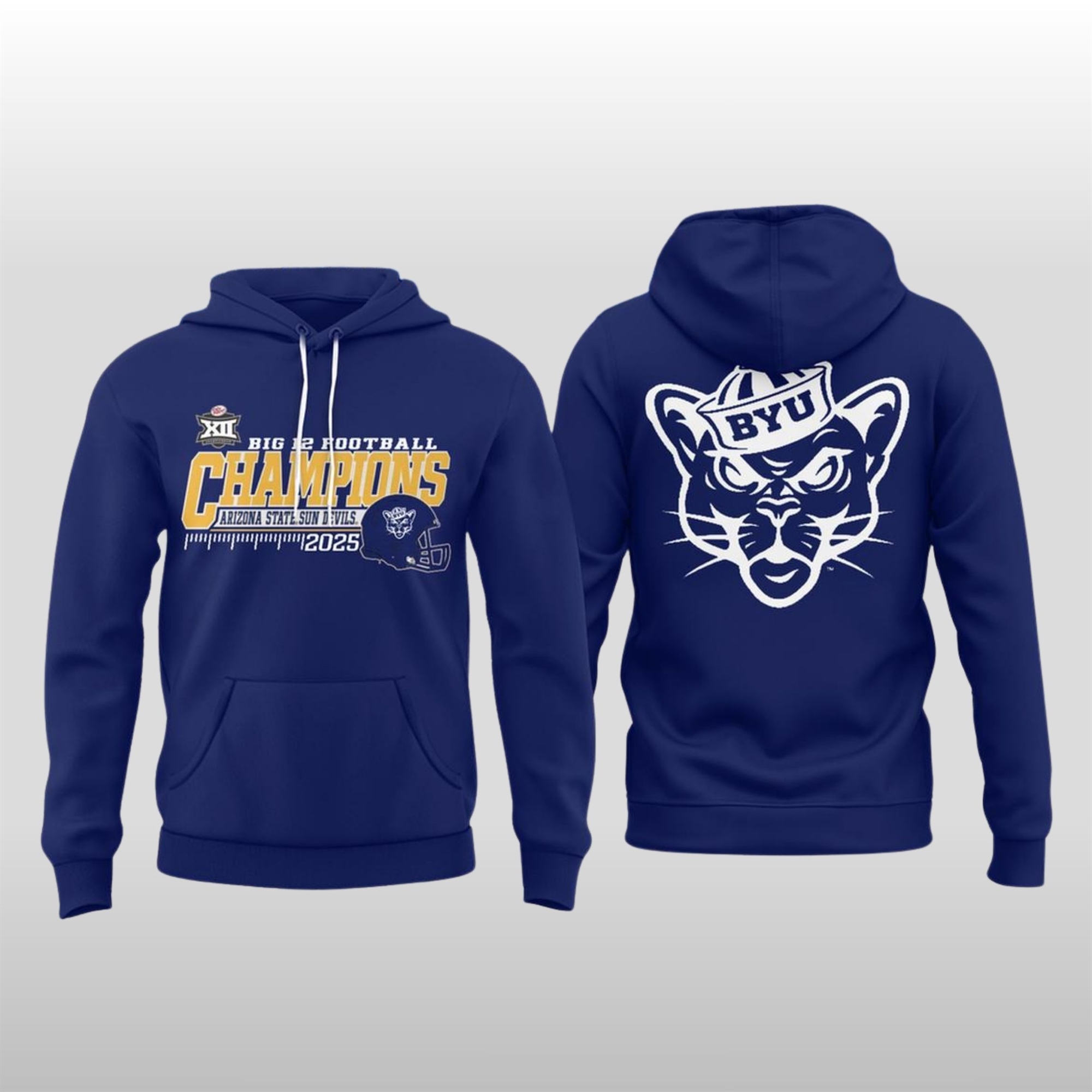 BYU-Cougars-Big-12-Championship-2025-Champions-Celebrating-Hoodie BYU Cougars Big 12 Championship 2025 Champions Celebrating Hoodie