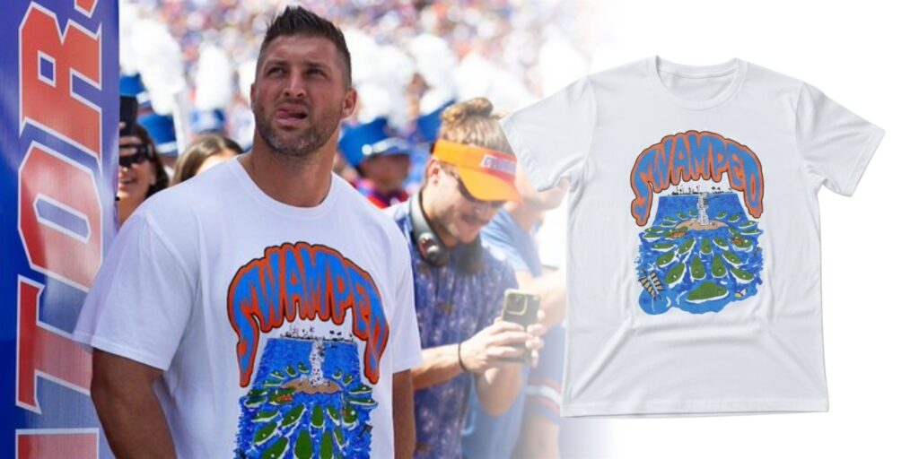 Beyond the Heisman The Viral Story of Iconic Tim Tebow Swamped Shirt