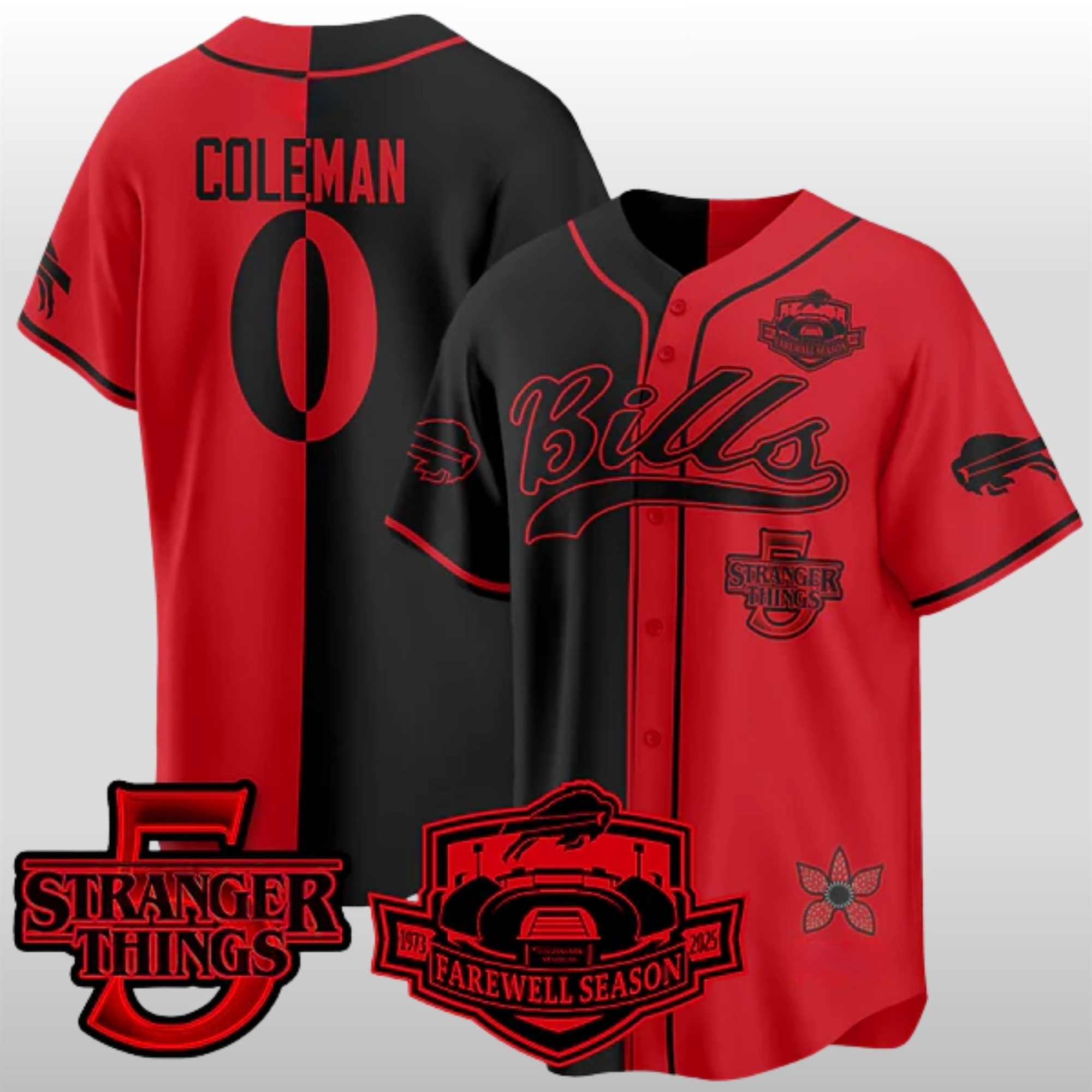Buffalo-Bills-Stranger-Things-2026-Baseball-Jersey-2 Buffalo Bills Stranger Things Farewell Season 2026 Baseball Jersey