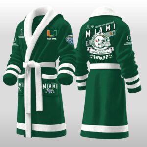 Hurricanes Miami 2025 Cotton Bowl Champions Fleece Bathrobe