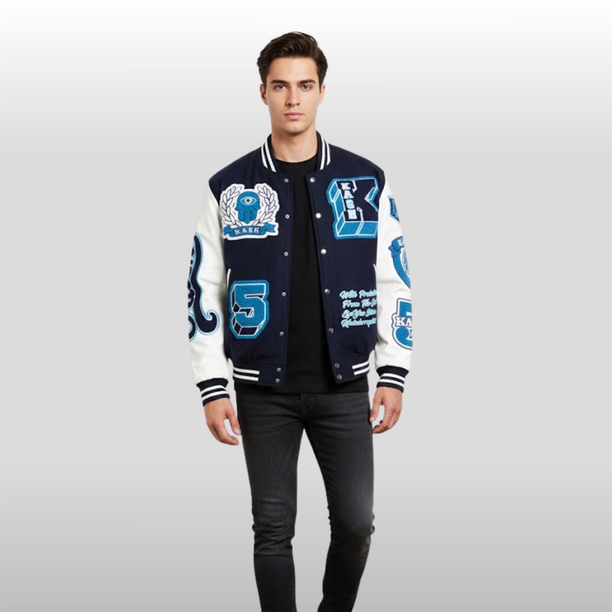 De'Von-Achane-Kash-Chenille-Print-Varsity-Jacket-2 De'Von Achane Kash Chenille Print Varsity Jacket 2